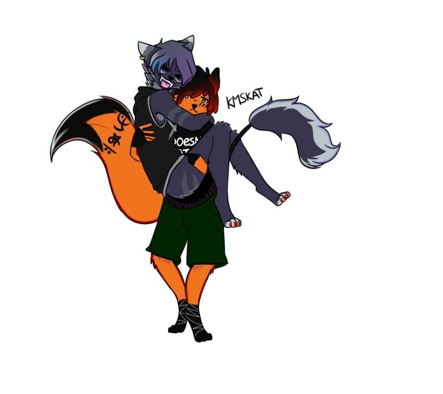 Un dibujin con un amigo y mi fursona
