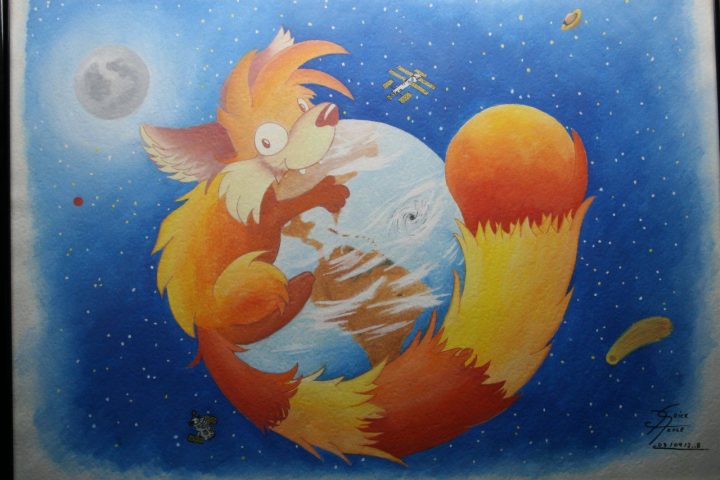 mi mejor acuarela de un FireRedpanda