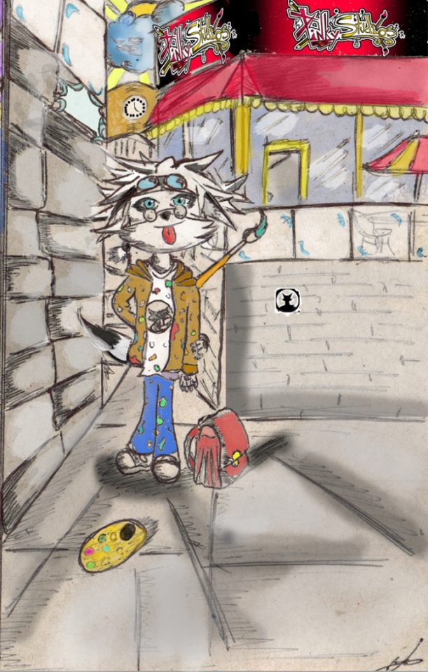 Mi fursona version Blanco a color.