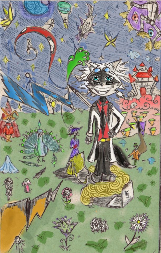 Mi fursona versoion negro a color