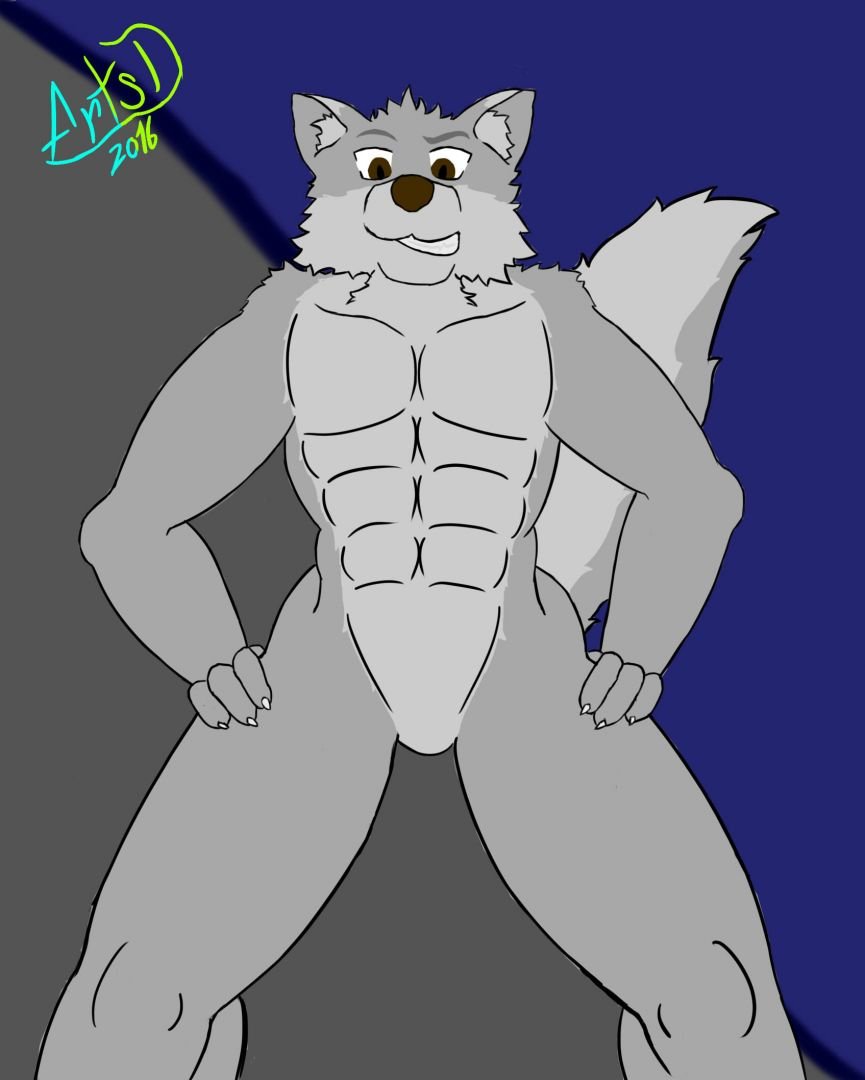 Muscular Wolf Mi primer personaje con musculatura x'3