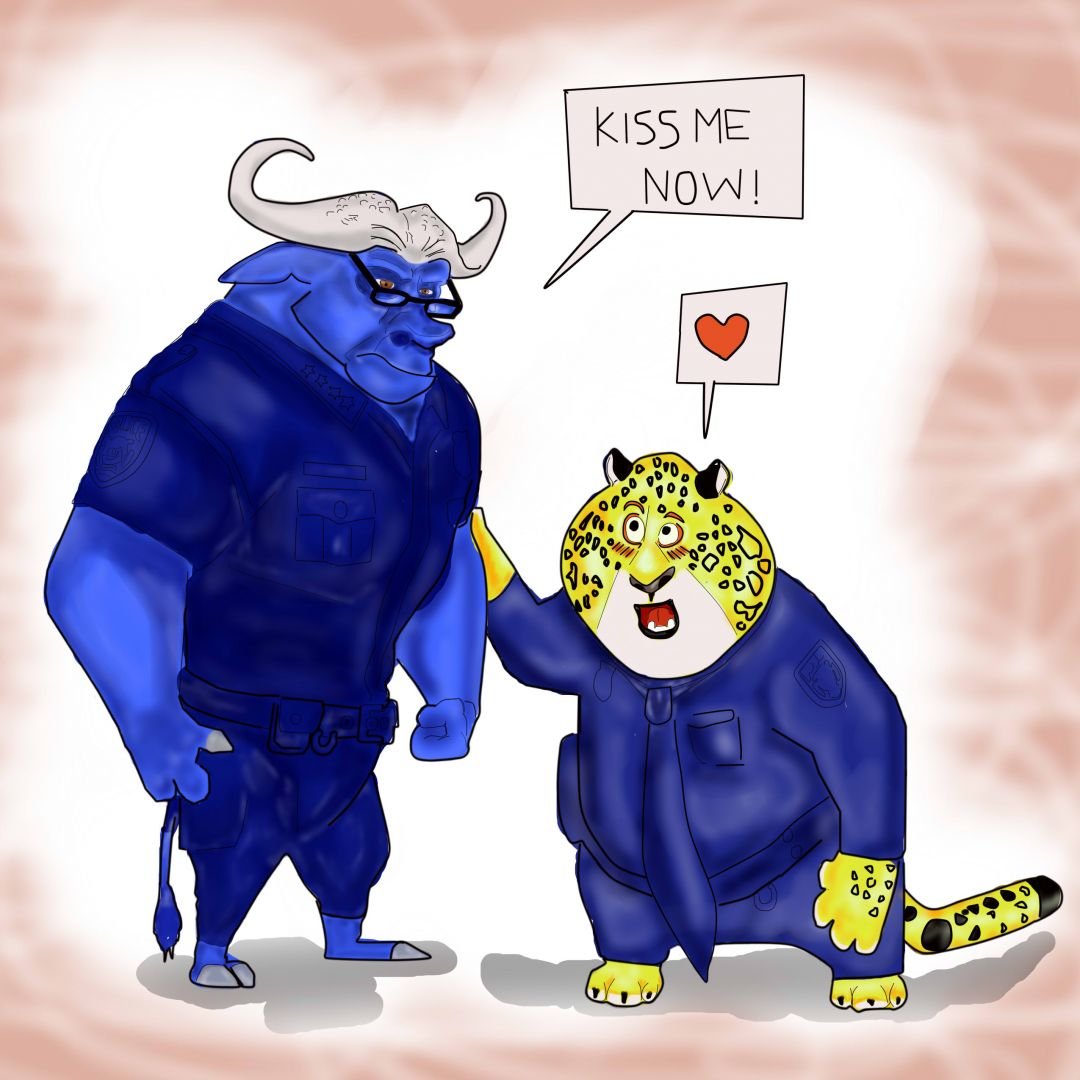 Clawhauser tratando de confesar su amor pero las