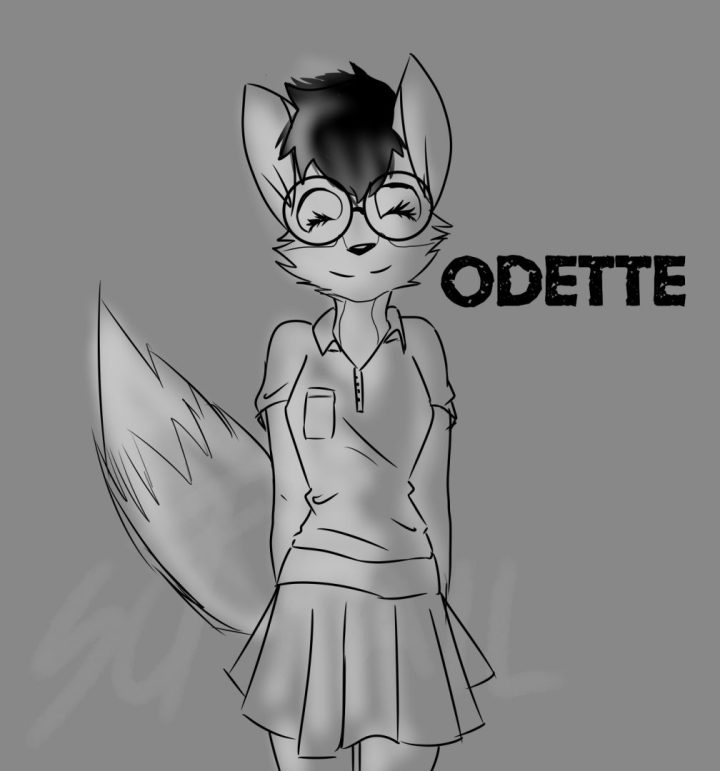 un dibujito de la fursona de Odette, una