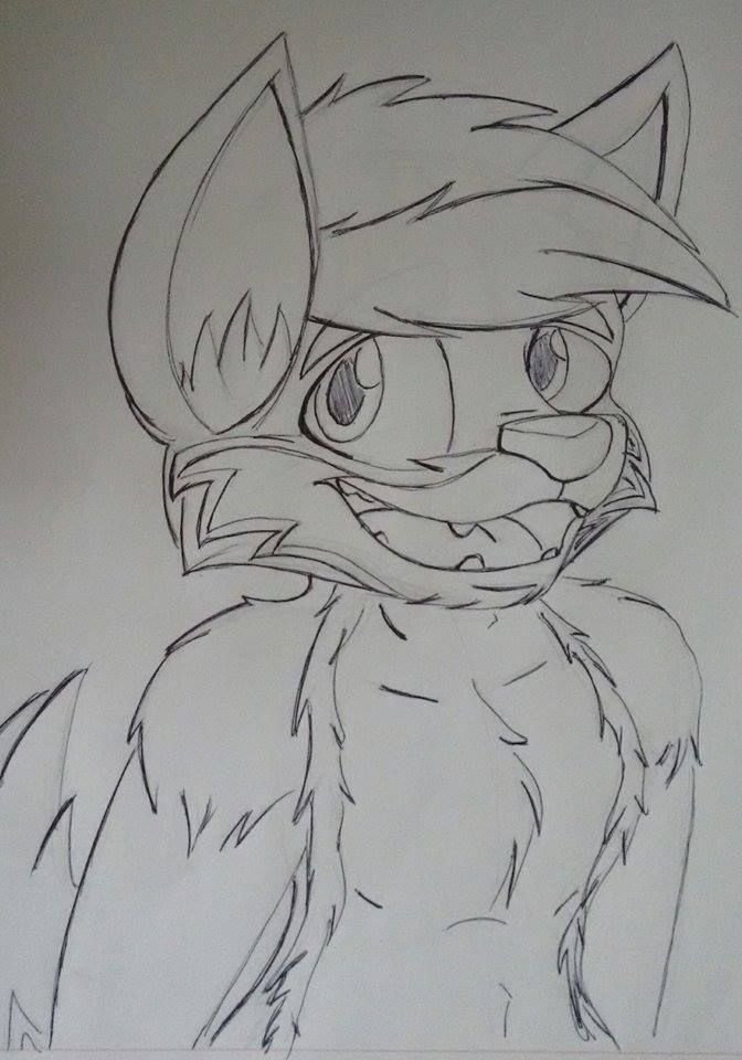 Un dibujo de mi fursona que me han