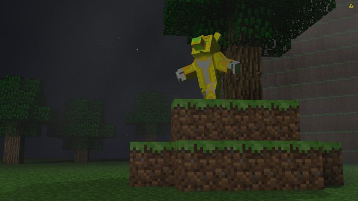 una imagen que hice para probar, estoy haciendo modelos en cimena 4D de minecraft para ver que tal y posiblemente hacer 