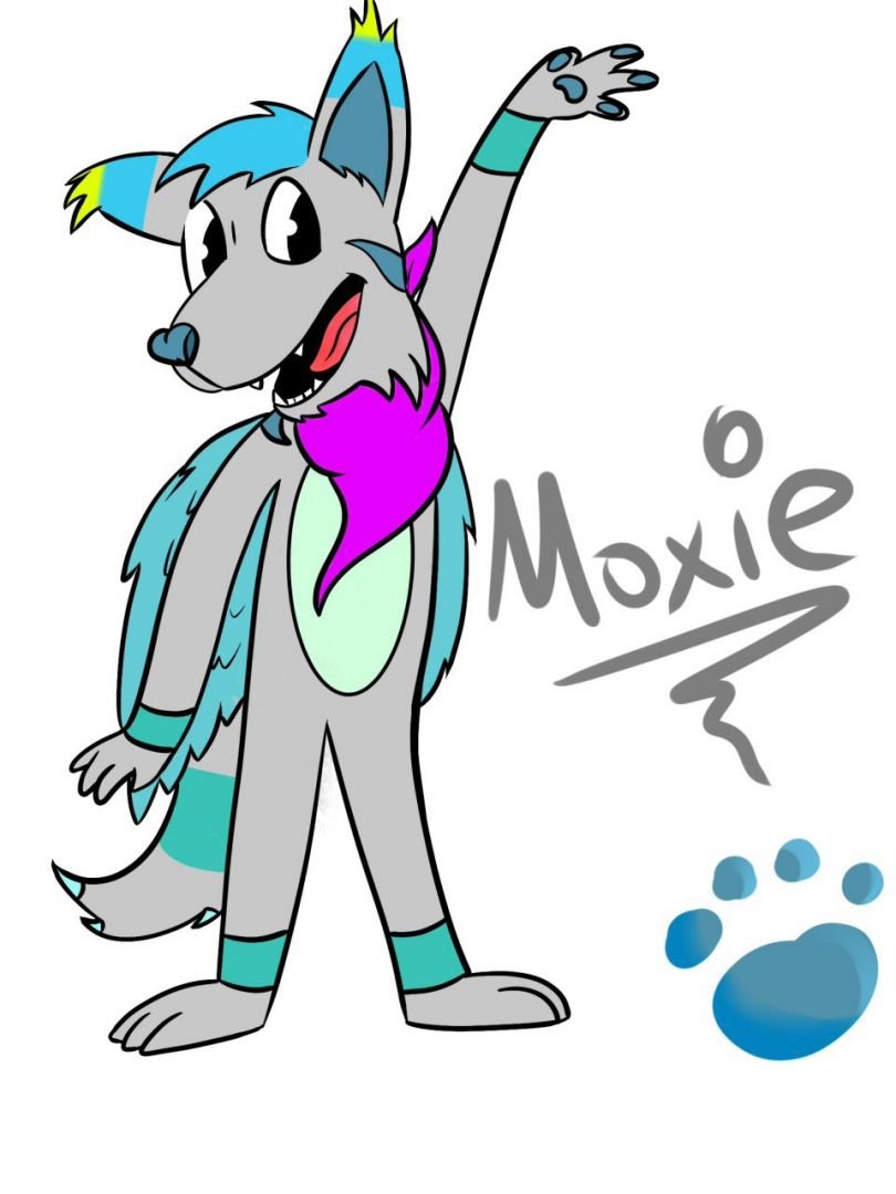 Un dibujo de Moxie, mi fursona