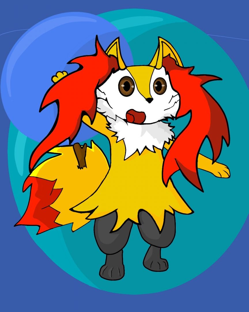 Una braixen saludando