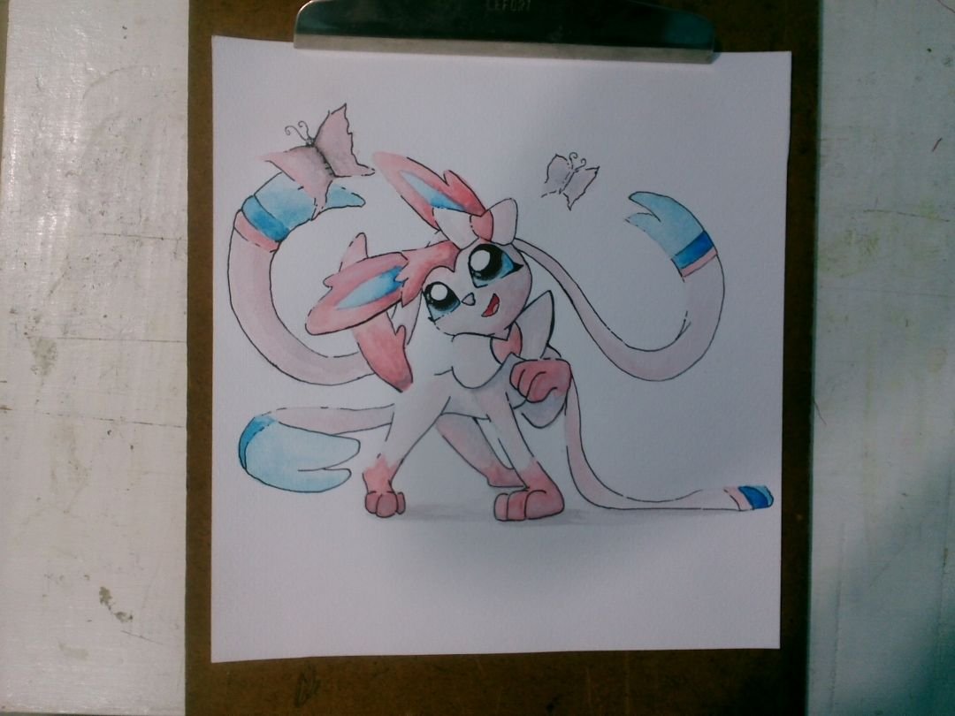 mis sylveon en acuarelas X3