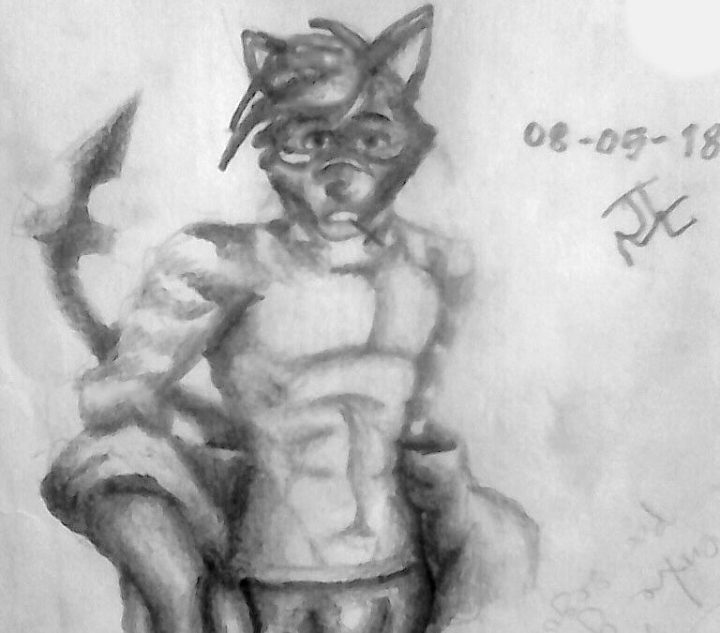 un claro oscuro de mi fursona :D