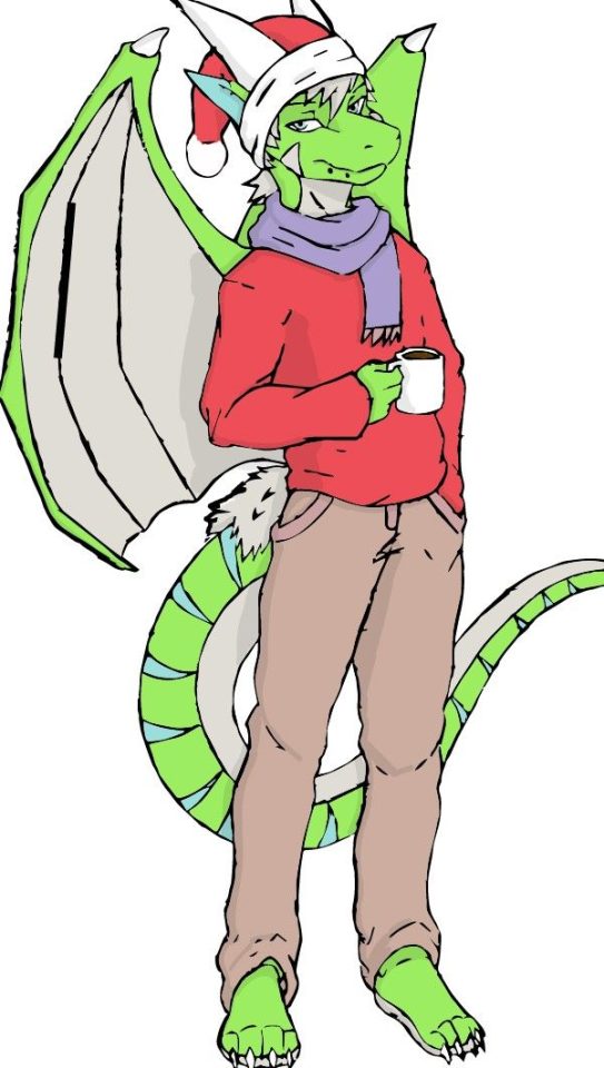 este es mi fursona de vestido de navida