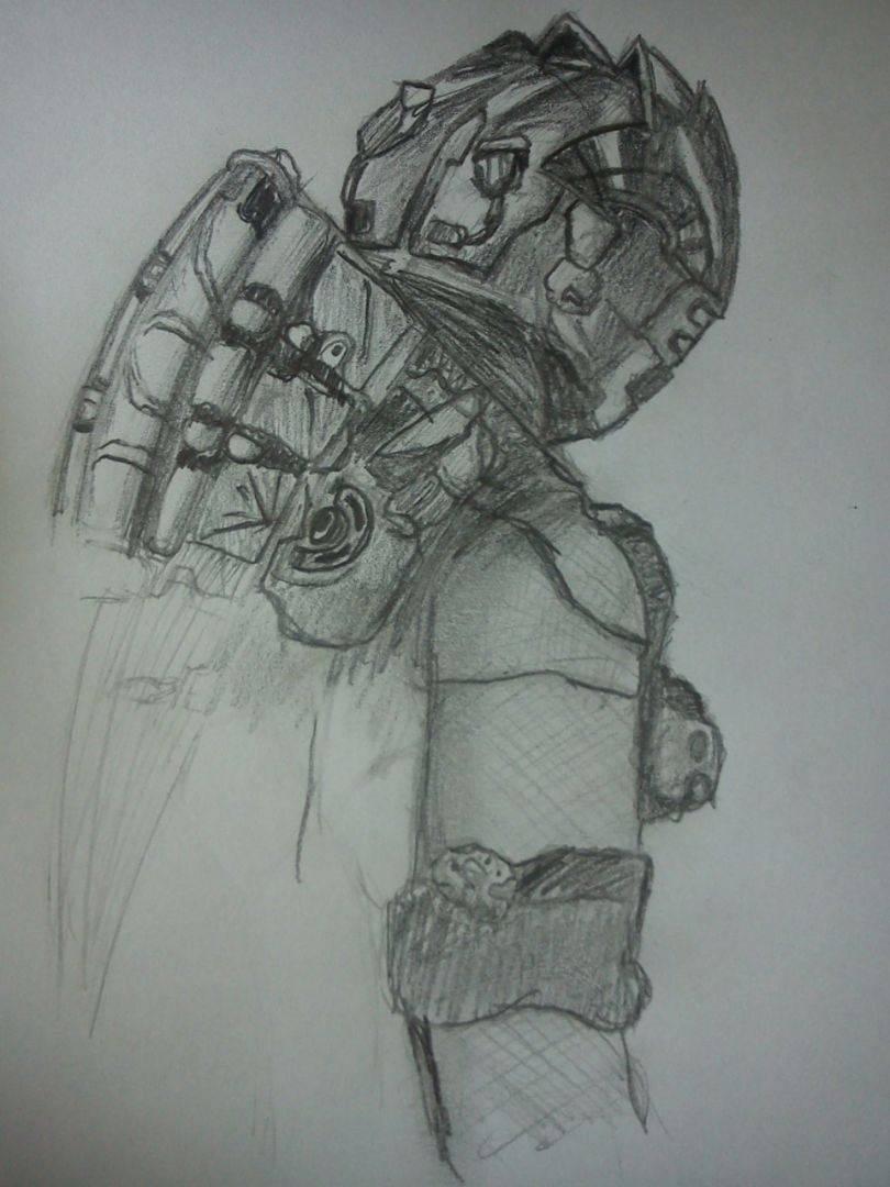 Un dibujo rapido hecho a lapiz del personaje