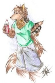 este fue el primer dibujo de mi fursona,