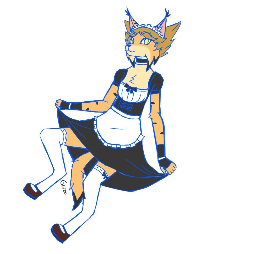 un sketch a color de la fursona de