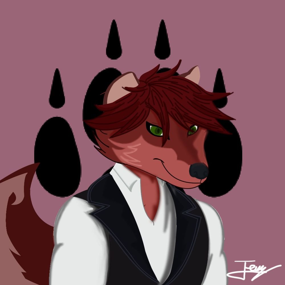 primer boceto digital de uno de mis fursonas.